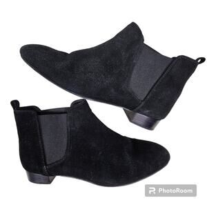 J. Crew Black Suede Pull-on Chelsea Boot B4118 Women's Size 8